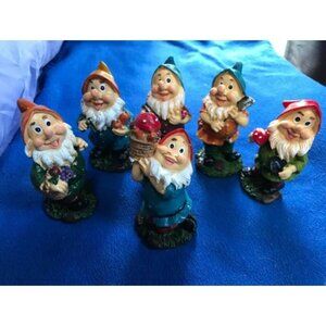4 Inch Miniature Garden Gnomes for Fairy Garden, Resin Figurines for Yard